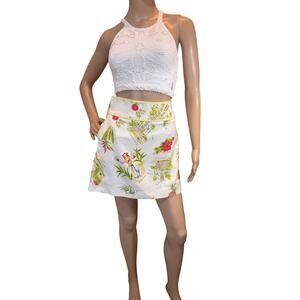 J. Crew Tropical Hawaiian Mini Skirt Size 8 Resortwear Whimsical Festival EUC
